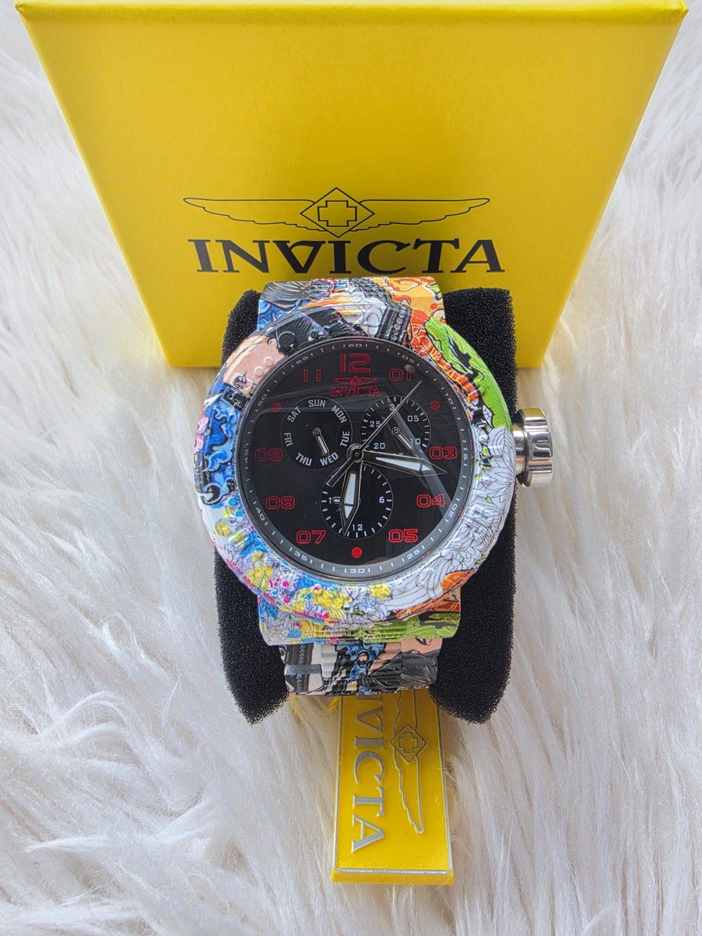 Invicta Men’s Multicolor Graffiti Dial Chronograph Watch